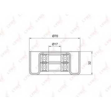 Натяжной ролик поликлинового ременя LYNXauto PB-5029