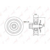 Натяжной ролик поликлинового ременя LYNXauto PB-5034