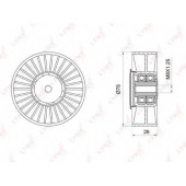 Натяжной ролик поликлинового ременя LYNXauto PB-5035