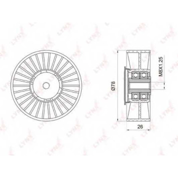 Натяжной ролик поликлинового ременя LYNXauto PB-5035