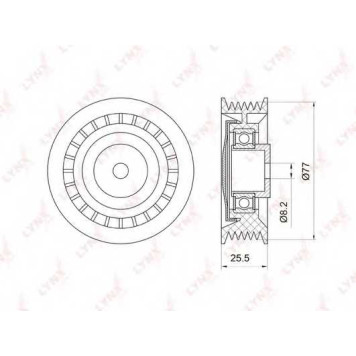 Натяжной ролик поликлинового ременя LYNXauto PB-5036