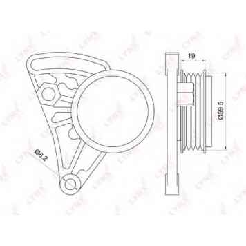 Натяжной ролик поликлинового ременя LYNXauto PB-5037