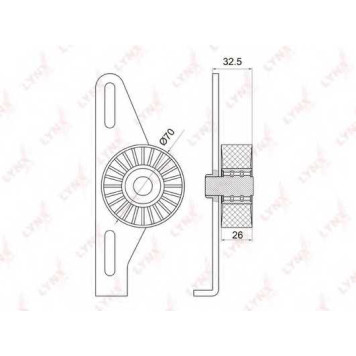 Натяжной ролик поликлинового ременя LYNXauto PB-5038