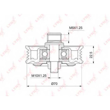 Натяжной ролик поликлинового ременя LYNXauto PB-5045