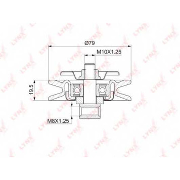 Натяжной ролик поликлинового ременя LYNXauto PB-5048