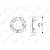 Натяжной ролик поликлинового ременя LYNXauto PB-5129