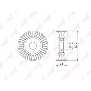 Натяжной ролик поликлинового ременя LYNXauto PB-5129