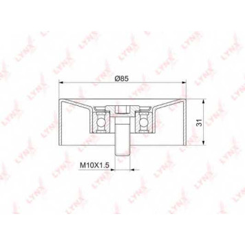 Натяжной ролик поликлинового ременя LYNXauto PB-5136