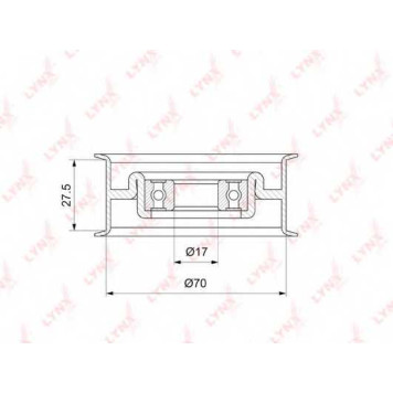 Натяжной ролик поликлинового ременя LYNXauto PB-5137