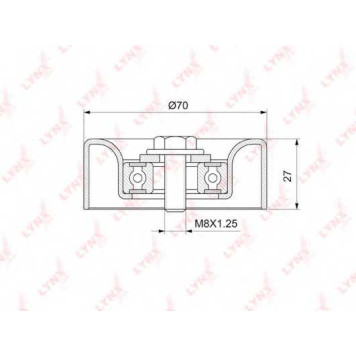 Натяжной ролик поликлинового ременя LYNXauto PB-5271
