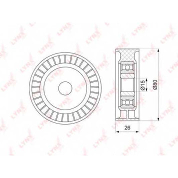 Натяжной ролик поликлинового ременя LYNXauto PB-5340