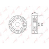 Натяжной ролик поликлинового ременя LYNXauto PB-5347
