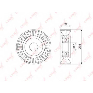 Натяжной ролик поликлинового ременя LYNXauto PB-5347