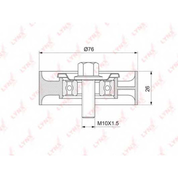 Натяжной ролик поликлинового ременя LYNXauto PB-5349