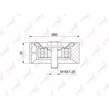 Натяжной ролик поликлинового ременя LYNXauto PB-5350