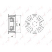 Паразитный / ведущий ролик поликлинового ременя LYNXauto PB-7001