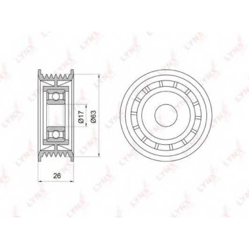 Паразитный / ведущий ролик поликлинового ременя LYNXauto PB-7001