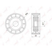 Паразитный / ведущий ролик поликлинового ременя LYNXauto PB-7002