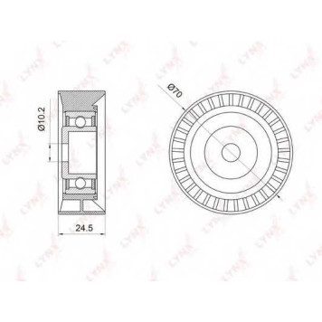 Паразитный / ведущий ролик поликлинового ременя LYNXauto PB-7004
