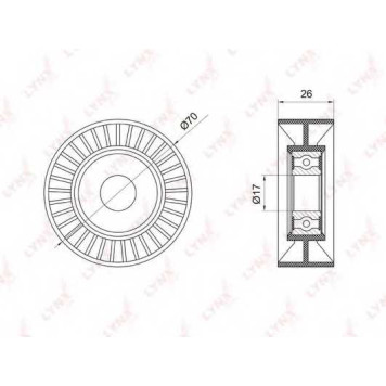 Паразитный / ведущий ролик поликлинового ременя LYNXauto PB-7005