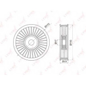 Паразитный / ведущий ролик поликлинового ременя LYNXauto PB-7008