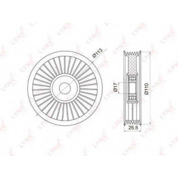 Паразитный / ведущий ролик поликлинового ременя LYNXauto PB-7008