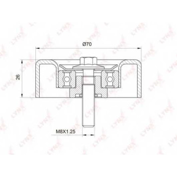 Паразитный / ведущий ролик поликлинового ременя LYNXauto PB-7009