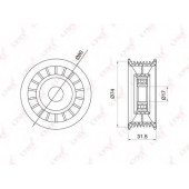 Паразитный / ведущий ролик поликлинового ременя LYNXauto PB-7013