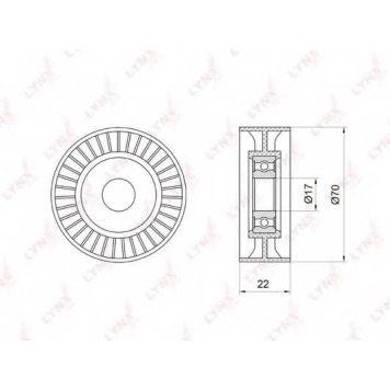 Паразитный / ведущий ролик поликлинового ременя LYNXauto PB-7015