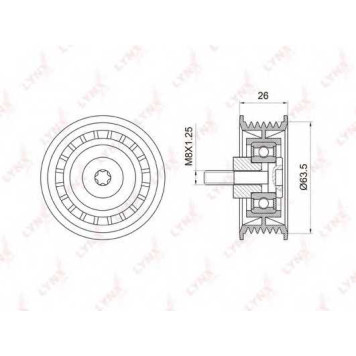 Паразитный / ведущий ролик поликлинового ременя LYNXauto PB-7029