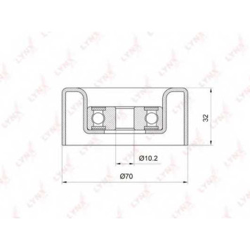 Паразитный / ведущий ролик поликлинового ременя LYNXauto PB-7032