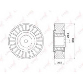 Паразитный / ведущий ролик поликлинового ременя LYNXauto PB-7036