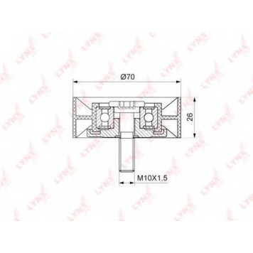 Паразитный / ведущий ролик поликлинового ременя LYNXauto PB-7124