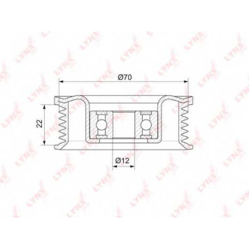 Паразитный / ведущий ролик поликлинового ременя LYNXauto PB-7134