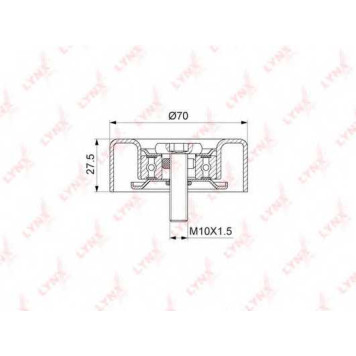 Паразитный / ведущий ролик поликлинового ременя LYNXauto PB-7203