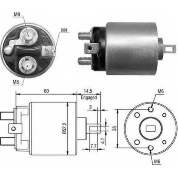 Тяговое реле стартера MAGNETI MARELLI AME0023 / 940113050023
