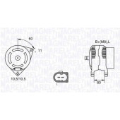 Генератор 110А для FIAT DUCATO(250, 290) / IVECO DAILY, MASSIF, MASSIF Single Cab <b>MAGNETI MARELLI 063533251220 / MAN2041</b>