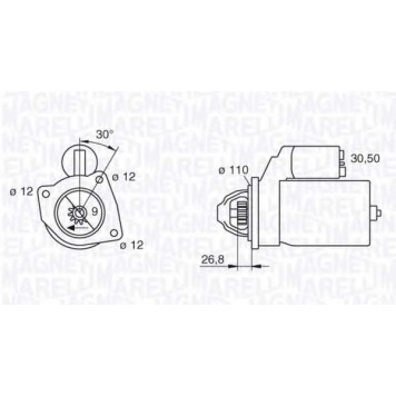 Стартер 2,5кВт для FIAT CAMPAGNOLA / IVECO DAILY, Zeta <b>MAGNETI MARELLI 063217148010 / MSN229</b>