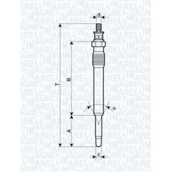 Свеча накаливания MAGNETI MARELLI UC12A / 062900001304