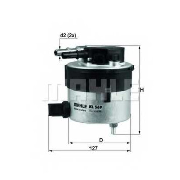 Фильтр топливный MAHLE ORIGINAL 70385374 / KL 569