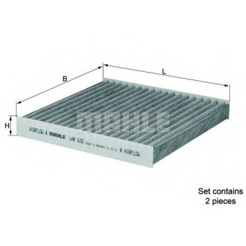 MAHLE LAK630S - фильтр салона (угольный) (комплект)
