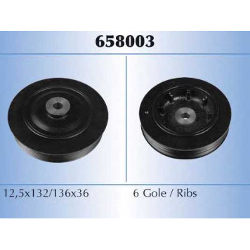 Ременный шкив коленвала MALO 658003