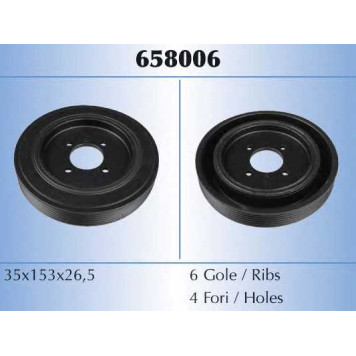 Ременный шкив коленвала MALO 658006