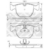 Колодки тормозные дисковые передний для BMW 5(E39), 7(E38), X5(E53) <b>MAPCO 6708 / 21486</b>