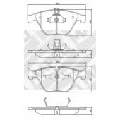 Колодки тормозные дисковые передний для BMW 3(E90,E91,E92,E93), 5(E60,E61), 6(E63,E64), 7(E65,E66,E67) <b>MAPCO 6720</b>