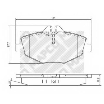 Колодки тормозные дисковые передний для MERCEDES E(S211,W211) <b>MAPCO 6745</b>