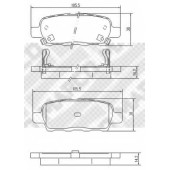 Колодки тормозные дисковые задний для NISSAN MURANO(Z50), QASHQAI(J10,JJ10), TEANA(J31,J32), TIIDA(C11X,SC11X), X-TRAIL(T30,T31) / RENAULT KOLEOS(HY#) <b>MAPCO 6754</b>