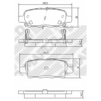 Колодки тормозные дисковые задний для NISSAN MURANO(Z50), QASHQAI(J10,JJ10), TEANA(J31,J32), TIIDA(C11X,SC11X), X-TRAIL(T30,T31) / RENAULT KOLEOS(HY#) <b>MAPCO 6754</b>