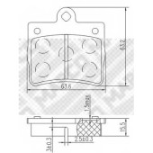 Колодки тормозные дисковые задний для MERCEDES C(W202), E(C124) <b>MAPCO 6780</b>