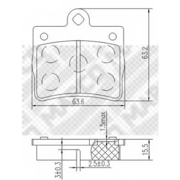 Колодки тормозные дисковые задний для MERCEDES C(W202), E(C124) <b>MAPCO 6780</b>